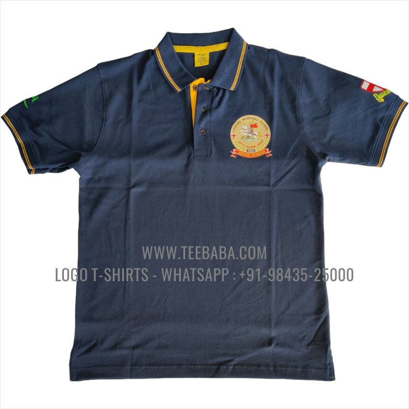 100% Cotton - 240 GSM Thick Pique Airtex Fabric - Logo Embroidery - Navy - Laidlaw OGA