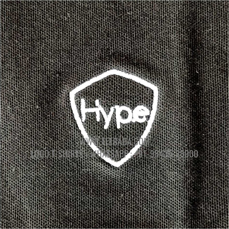 100% Cotton Collar T-Shirt - 220 GSM Thick Pique Fabric - Logo Embroidery - Black - Hype