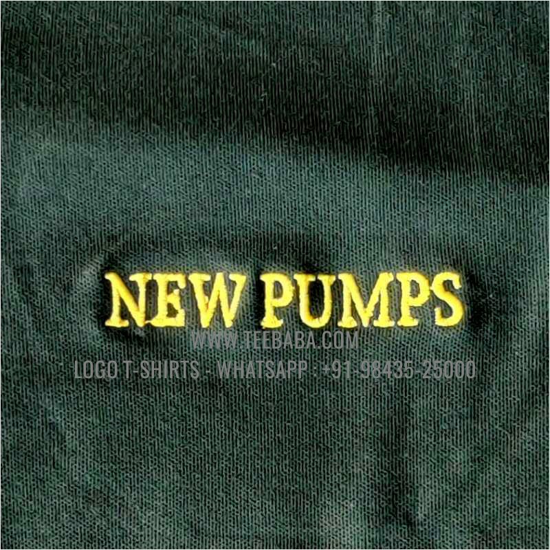 100% Cotton Collar T-Shirt - 220 GSM Thick Pique Fabric - Logo Embroidery - Bottle Green - New Pumps
