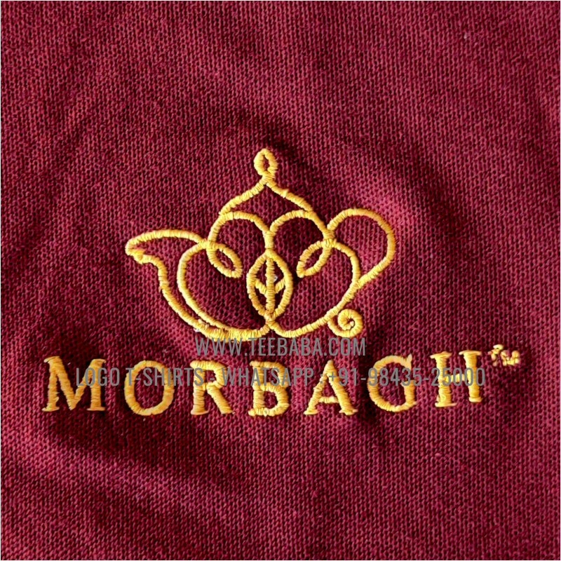 100% Cotton Collar T-Shirt - 220 GSM Thick Pique Fabric - Logo Embroidery - Maroon - Morbagh