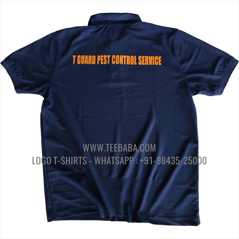 100% Polyester Collar T-Shirt - 170 GSM PP Dry Fit Fabric - Logo Digital Print - Navy - T Guard