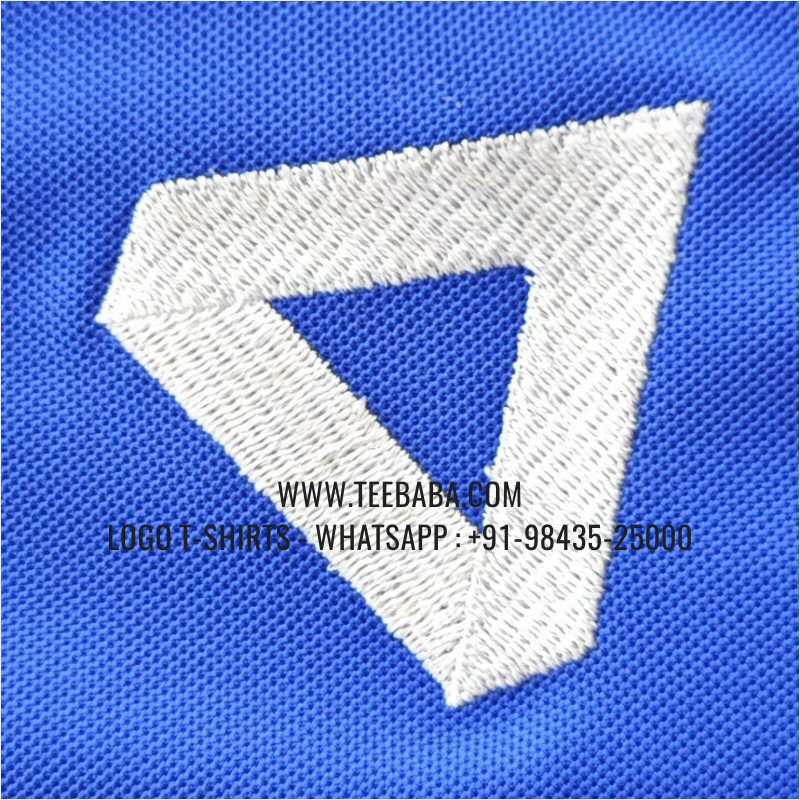 100% Polyester Collar T-Shirt - 170 GSM PP Dry Fit Fabric - Logo Digital Print - Royal Blue