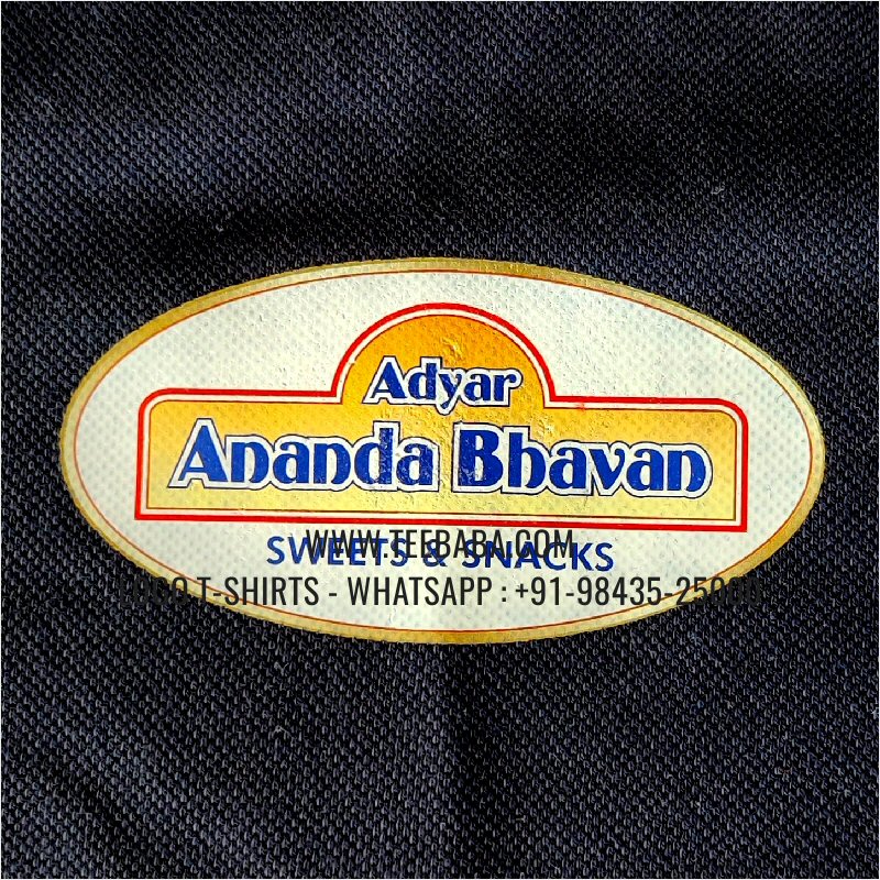 100% Polyester Collar T-Shirt - Lacoste 230 GSM Dry Fit Fabric - Logo Digital Print - Navy - Adyar Ananda Bhavan