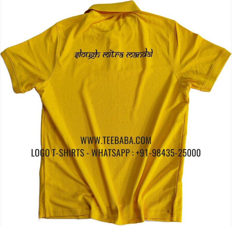 100% Polyester Collar T-Shirt - Mars 200 GSM Quick Dry Fit Fabric - Logo Digital Print - Banana Yellow