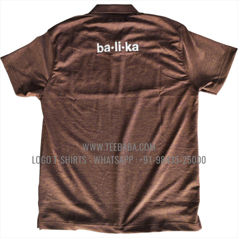100% Polyester Collar T-Shirt - Mars 200 GSM Quick Dry Fit Fabric - Logo Embroidery - Copper Melange - Balika