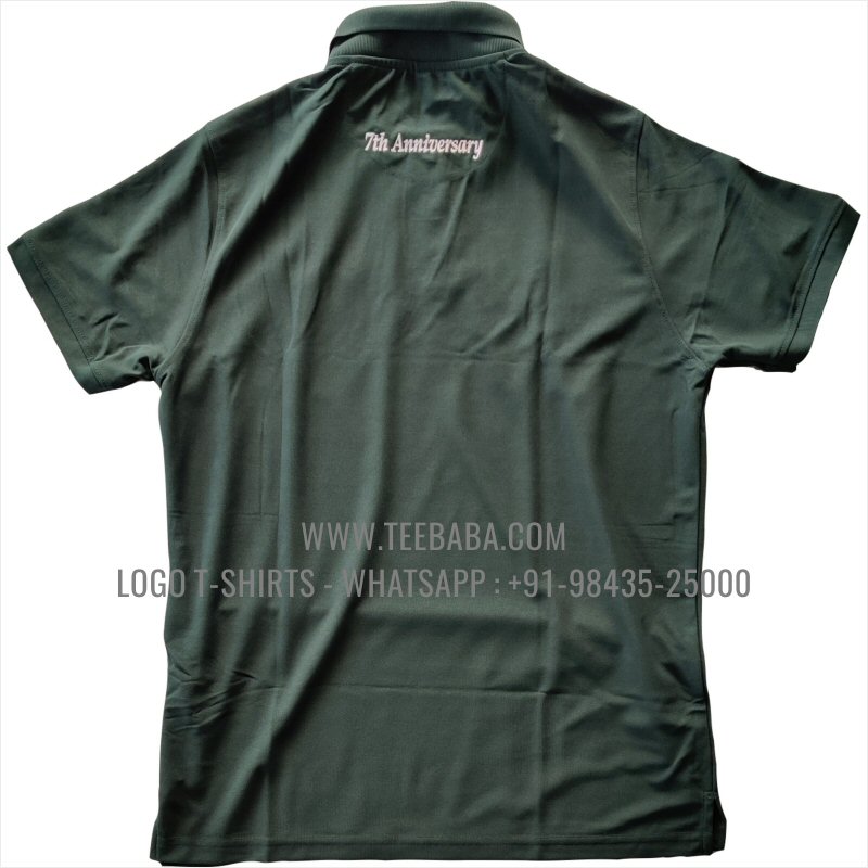 100% Polyester Collar T-Shirt - Mars 200 GSM Quick Dry Fit Fabric - Logo Embroidery - Pine Green - Esthenos