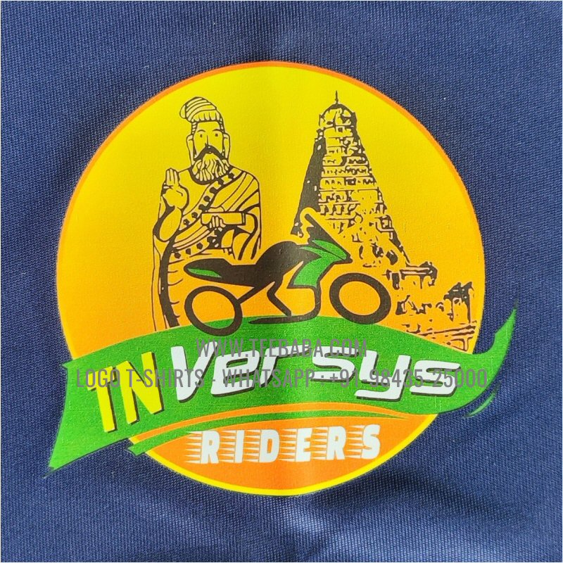 100% Polyester Round Neck T-Shirt - Salina 170 GSM Dry Fit Fabric - Logo Digital Print - Black - TN Versys Riders