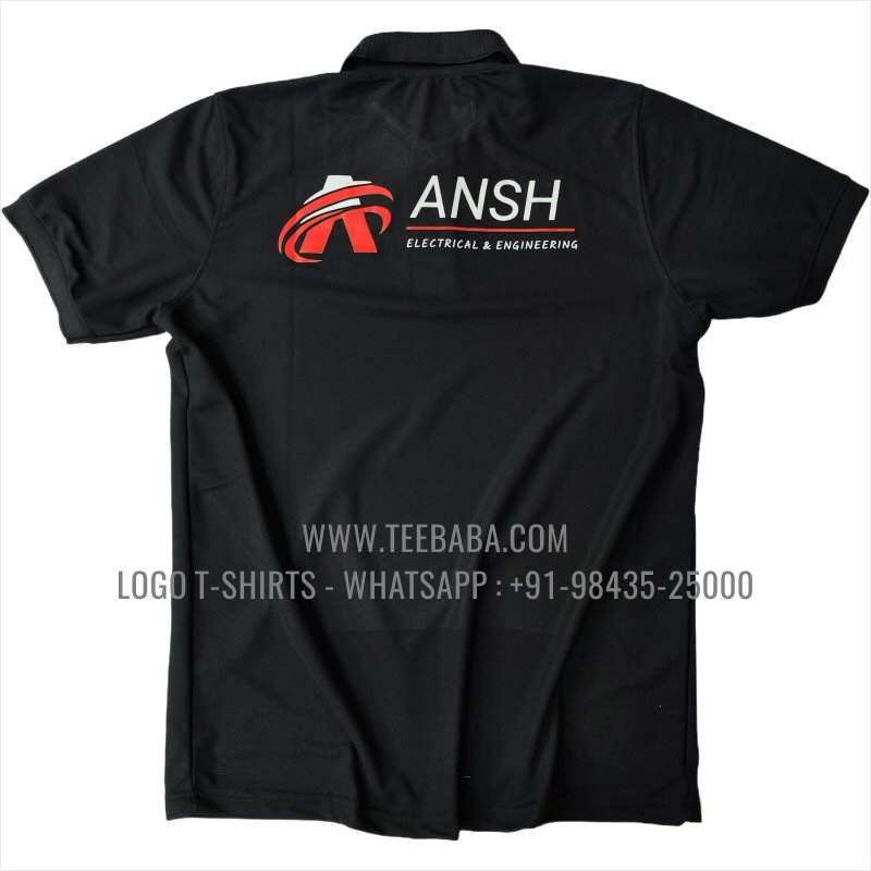 170 GSM PP Dry Fit Fabric - Logo Digital Print - Black - Ansh Electrical And Engineering