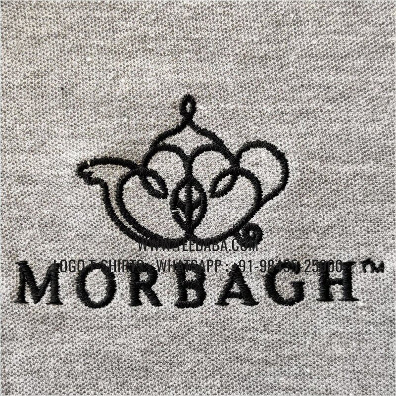 220 GSM Thick Pique Fabric - Logo Embroidery - Grey Melange - Morbagh