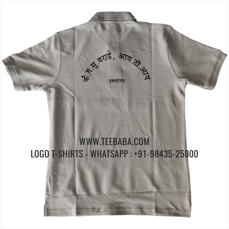 Collar Polo T-Shirt With Pocket - 100% Cotton - 240 GSM Thick Pique Airtex Fabric - Logo Embroidery - Light Grey - MTES Alumni