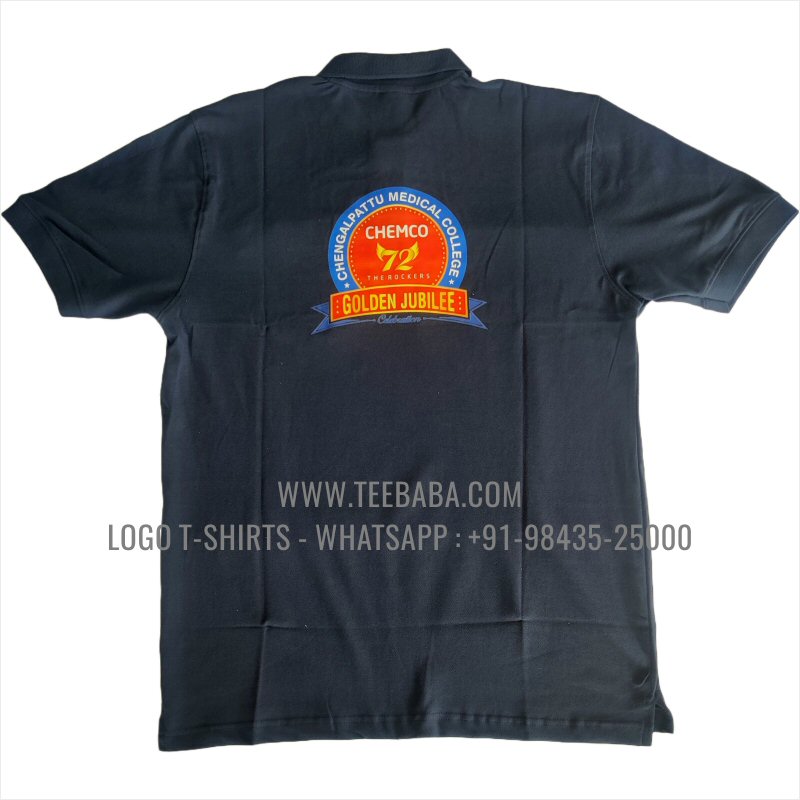Collar Polo T-Shirt With Pocket - 100% Cotton - 240 GSM Thick Pique Airtex Fabric - Logo Embroidery - Navy - Chemco 72 Alumni