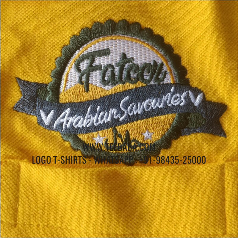 Collar Polo T-Shirt With Pocket - 100% Cotton - 240 GSM Thick Pique Airtex Fabric - Logo Embroidery - New Yellow - Fatoor
