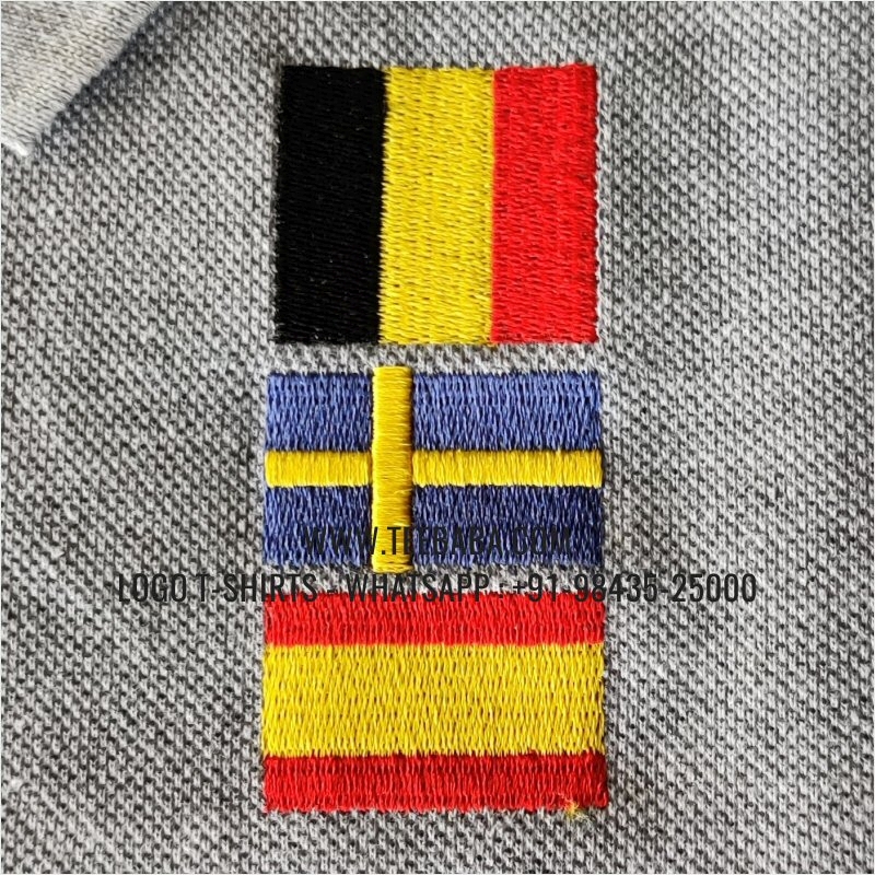 Color Block Collar Polo T-Shirt - 100% Cotton - 240 GSM Thick Pique Airtex Fabric - Logo Embroidery - Grey Melange - GID Belgum