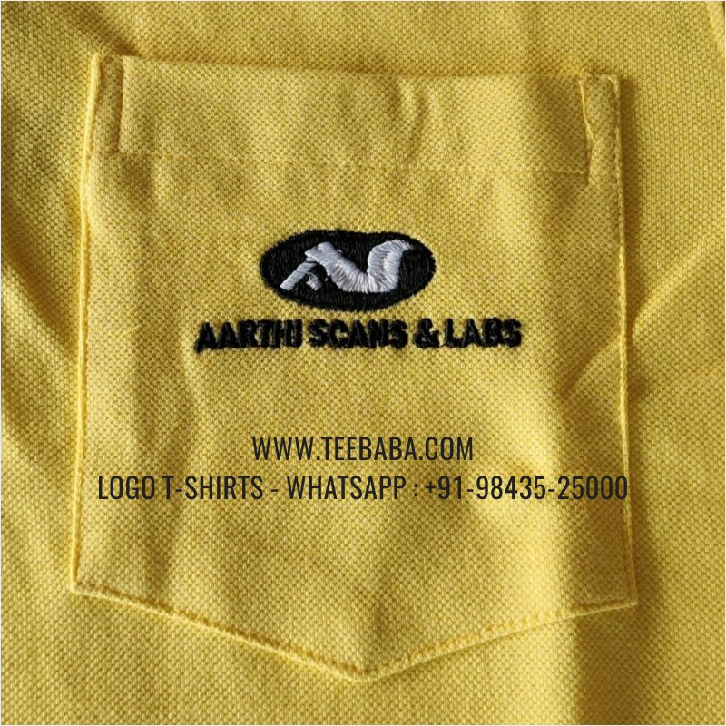 Contrast Collar Polo T-Shirt - 100% Cotton - 240 GSM Thick Pique Airtex Fabric - Logo Embroidery - Aarthi Scans