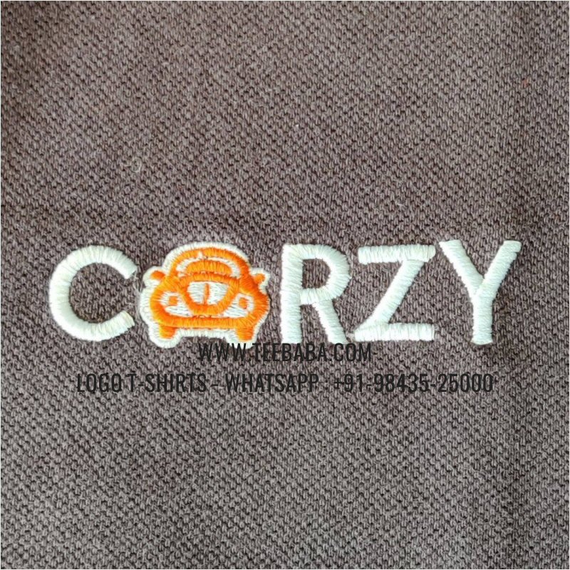 Contrast Collar Polo T-Shirt - 100% Cotton - 240 GSM Thick Pique Airtex Fabric - Logo Embroidery - Dark Grey - Carzy