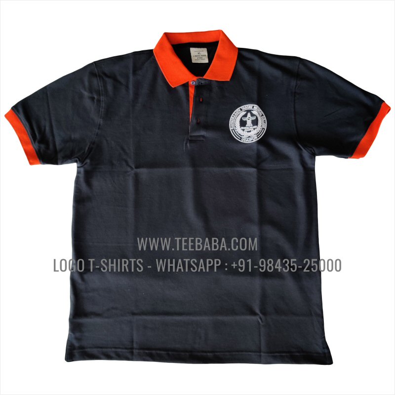 Contrast Collar Polo T-Shirt - 100% Cotton - 240 GSM Thick Pique Airtex Fabric - Logo Embroidery - Navy - RNT Alumni