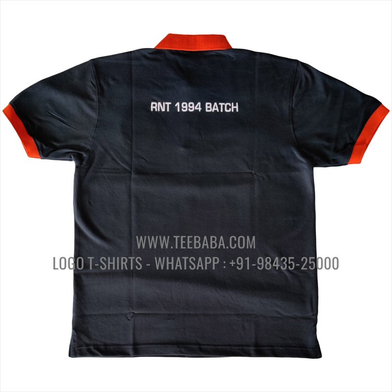 Contrast Collar Polo T-Shirt - 100% Cotton - 240 GSM Thick Pique Airtex Fabric - Logo Embroidery - Navy - RNT Alumni
