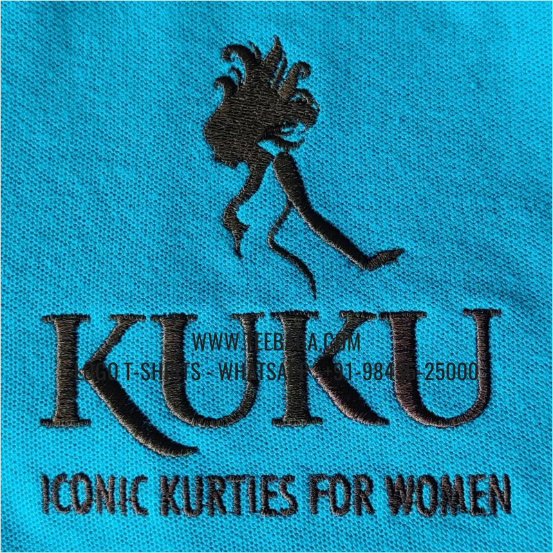 Contrast Collar Polo T-Shirt - 100% Cotton - 240 GSM Thick Pique Airtex Fabric - Logo Embroidery - Turquoise Blue - Hansraj