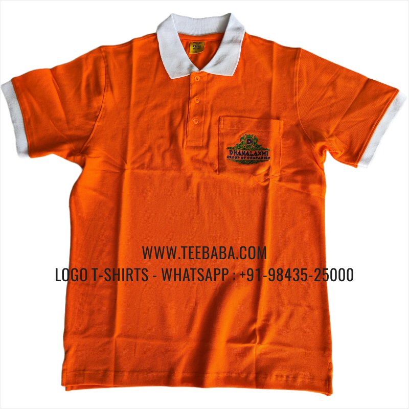 Contrast Collar Polo T-Shirt - Pocket - 100% Cotton - 240 GSM Thick Pique Airtex Fabric - Logo Embroidery - Parrot Green - Dhanalaxmi Group