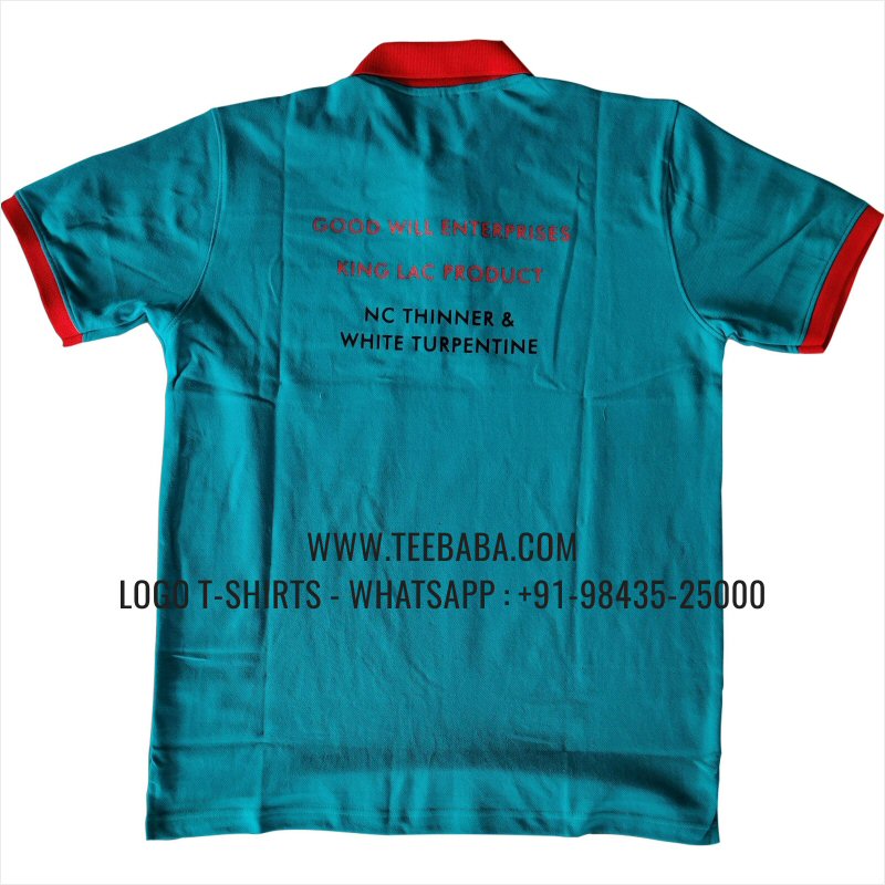 Contrast Collar Polo T-Shirt - Pocket - 100% Cotton - 240 GSM Thick Pique Airtex Fabric - Logo Embroidery - Reliance Green - Good Will Enterprises