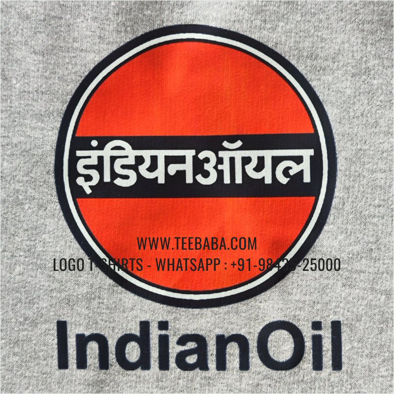 Full Zipper Hoodie With Pocket - 100% Cotton - 300 GSM Fleece Fabric - Logo Digital Print - Grey Melange Melange - Indian Oil