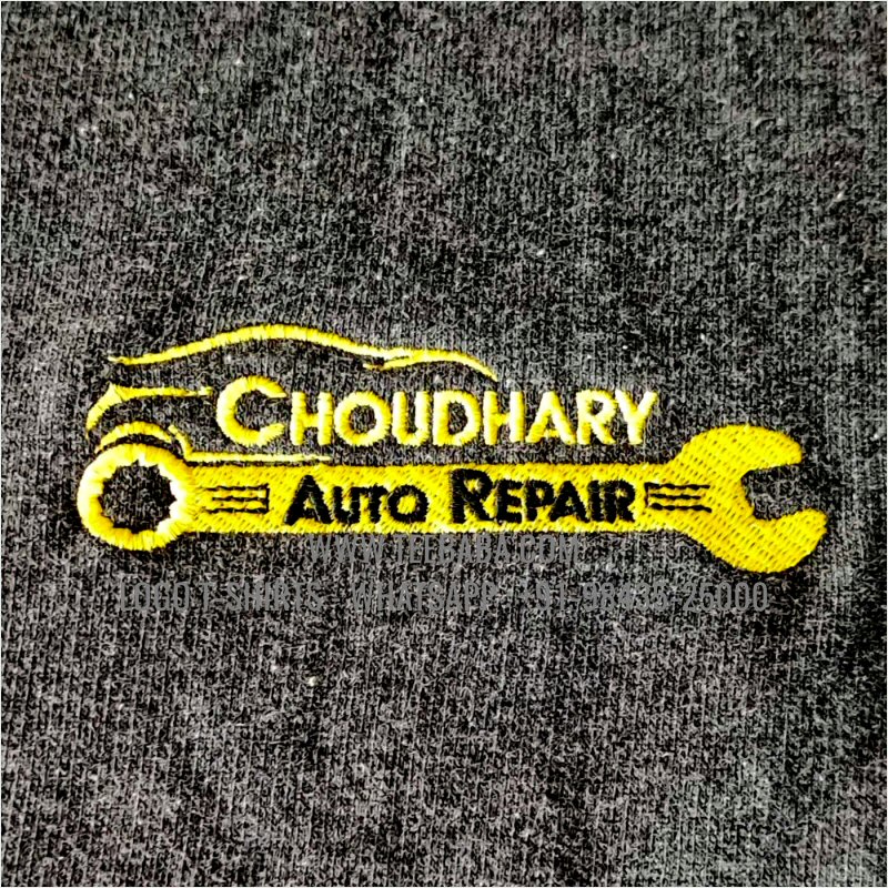 Hoodie With Pocket - 100% Cotton - 300 GSM Fleece Fabric - Logo Embroidery - Charcoal Melange - Choudhary Auto Repair