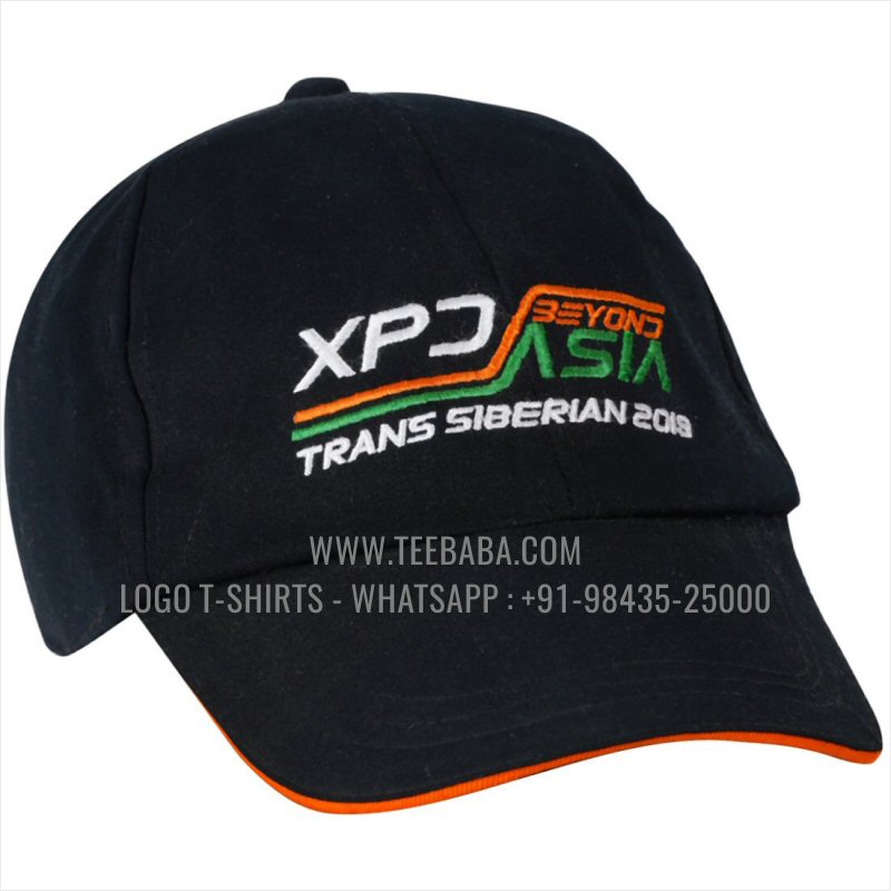 Logo Caps - Premium Quality Caps - 100% Cotton - Twill Fabric - Black - Logo Embroidery - XPD Asi