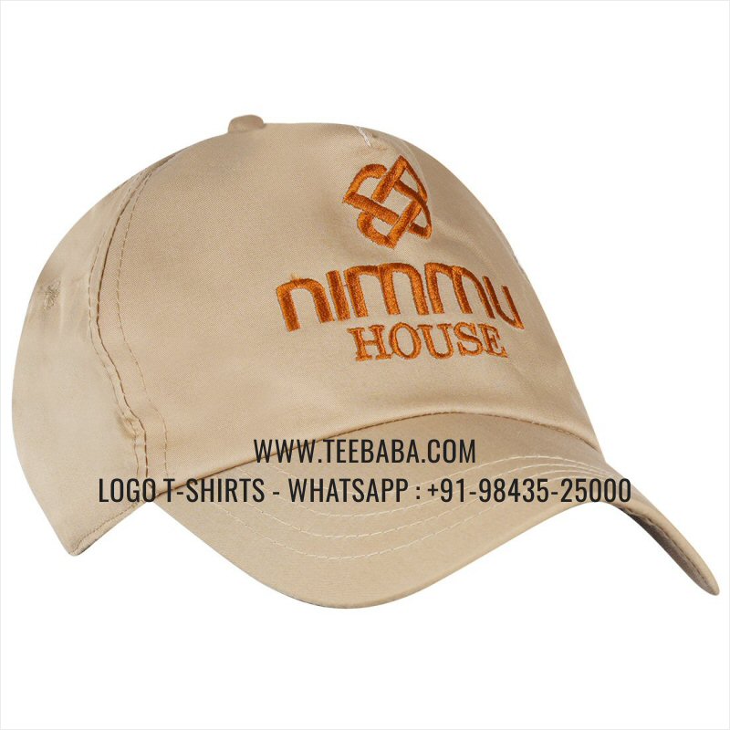 Logo Caps - Premium Quality Caps - 100% Cotton - Twill Fabric - Cream - Logo Embroidery - Nimmu House