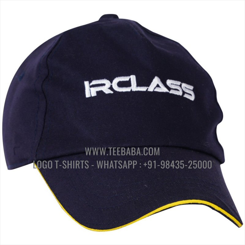 Logo Caps - Premium Quality Caps - 100% Cotton - Twill Fabric - Navy - Logo Embroidery - Irclass