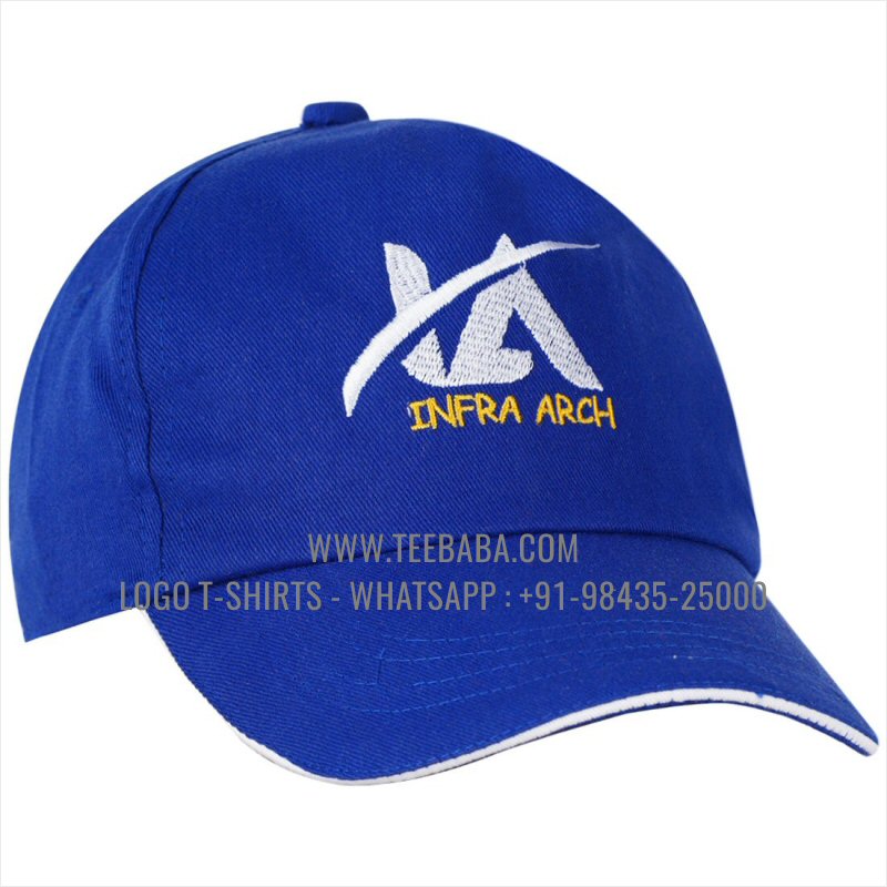 Logo Caps - Premium Quality Caps - 100% Cotton - Twill Fabric - Royal Blue - Logo Embroidery - Infra Arch