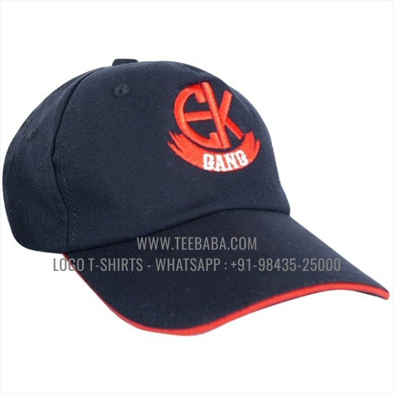 Logo Caps - Regular Quality Caps - 100% Cotton - Twill Fabric - Navy - Logo Print - Ek Gang