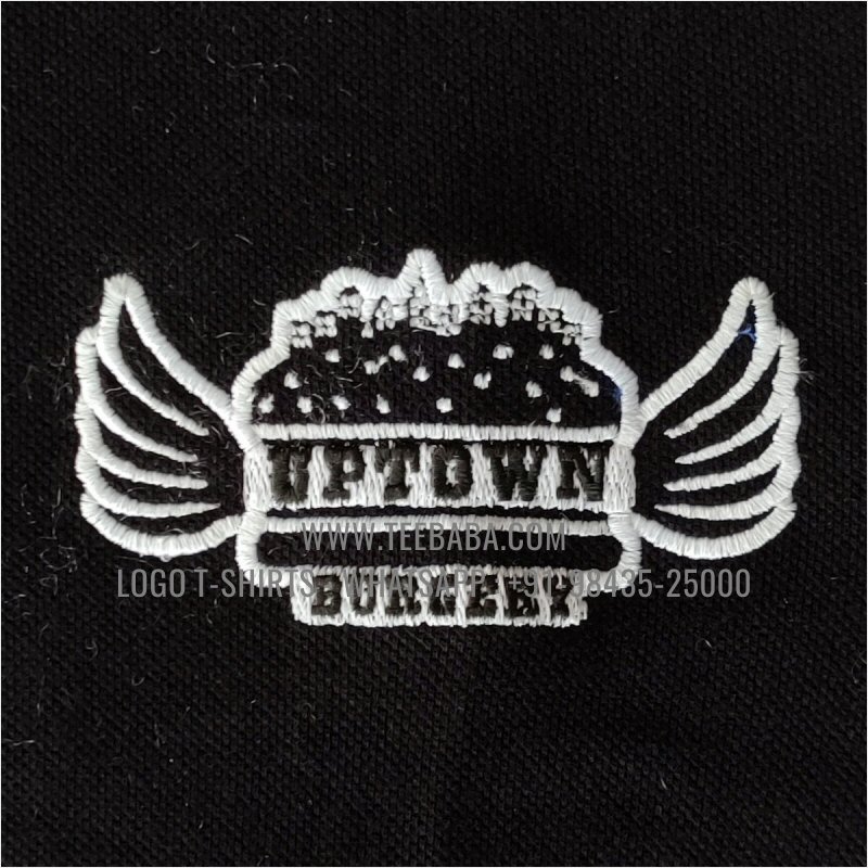 Logo Embroidery Collar Polo T-Shirt - 100% Cotton - 240 GSM Thick Pique Airtex Fabric - Black - Uptown Burgery