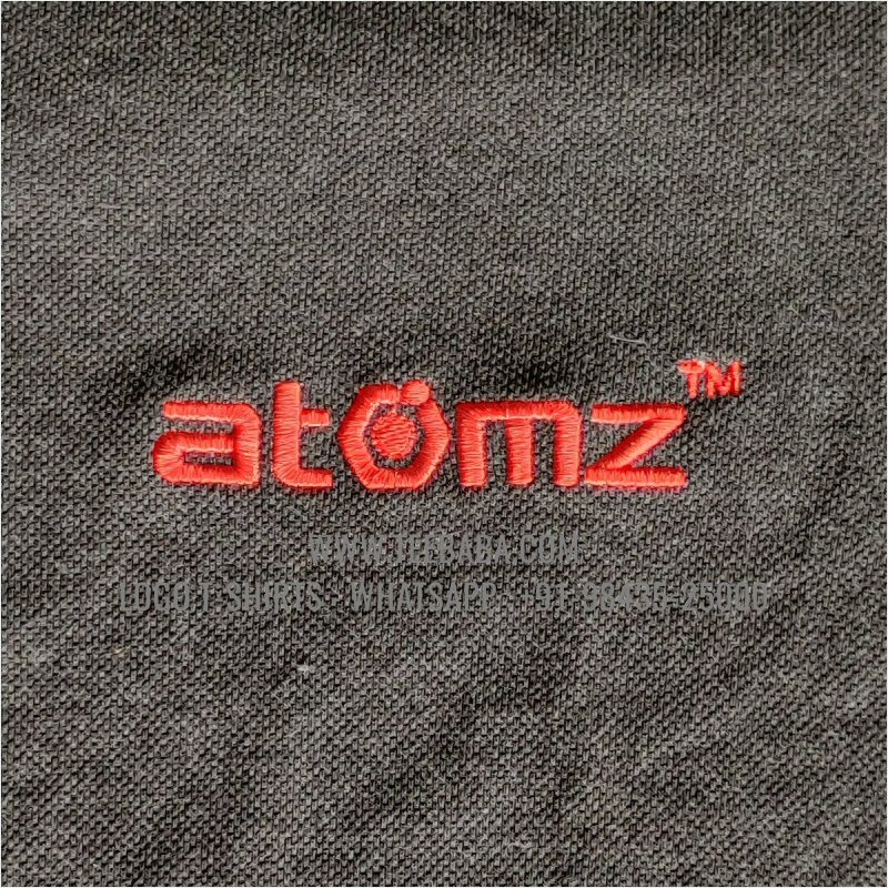 Logo Embroidery Collar Polo T-Shirt - 100% Cotton - 240 GSM Thick Pique Airtex Fabric - Charcoal Melange - Atomz