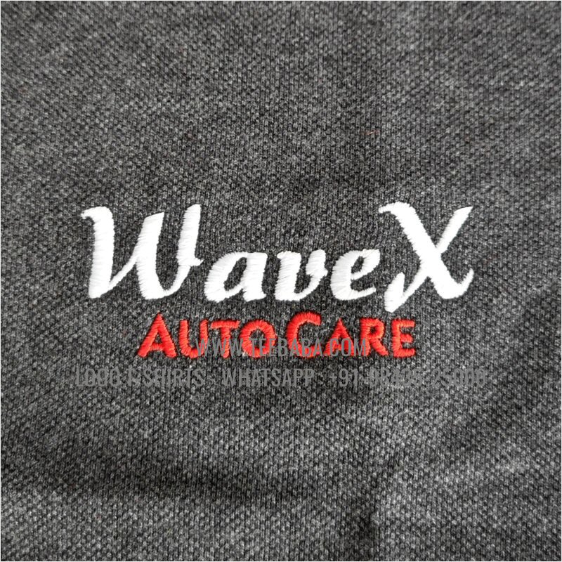 Logo Embroidery Collar Polo T-Shirt - 100% Cotton - 240 GSM Thick Pique Airtex Fabric - Charcoal Melange - Wavex