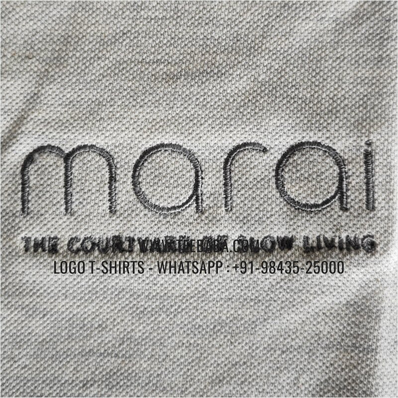 Logo Embroidery Collar Polo T-Shirt - 100% Cotton - 240 GSM Thick Pique Airtex Fabric - Ecru Melange - Marai