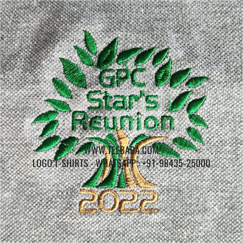 Logo Embroidery Collar Polo T-Shirt - 100% Cotton - 240 GSM Thick Pique Airtex Fabric - Grey Melange - GPC Alumni