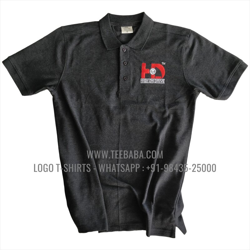 Logo Embroidery Collar Polo T-Shirt - 100% Cotton - 240 GSM Thick Pique Airtex Fabric - Grey Melange - Microtek