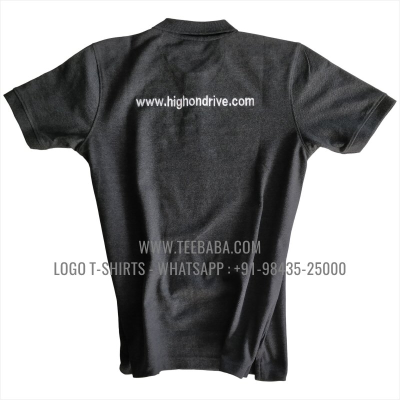 Logo Embroidery Collar Polo T-Shirt - 100% Cotton - 240 GSM Thick Pique Airtex Fabric - Grey Melange - Microtek
