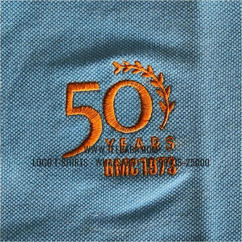Logo Embroidery Collar Polo T-Shirt - 100% Cotton - 240 GSM Thick Pique Airtex Fabric - India Blue - GMC 1973