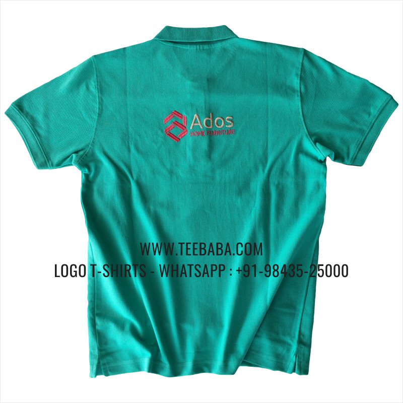 Logo Embroidery Collar Polo T-Shirt - 100% Cotton - 240 GSM Thick Pique Airtex Fabric - Mint Green - Ados