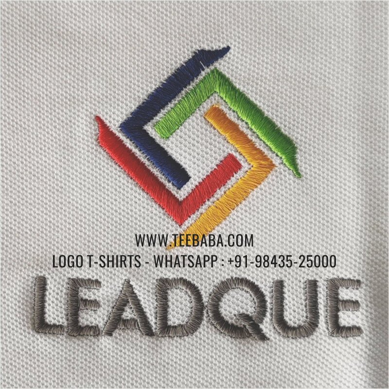 Logo Embroidery Collar Polo T-Shirt - 100% Cotton - 240 GSM Thick Pique Airtex Fabric - White - Leadque
