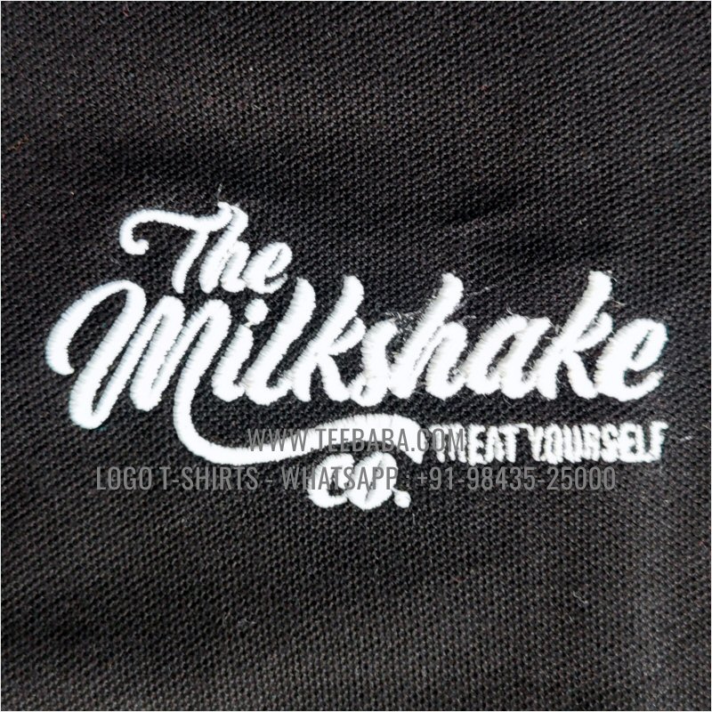 Logo Embroidery Collar Polo T-Shirt - 100% Cotton - 280 GSM Thick Pique 2 Ply Fabric - Black - The Milkshake Co