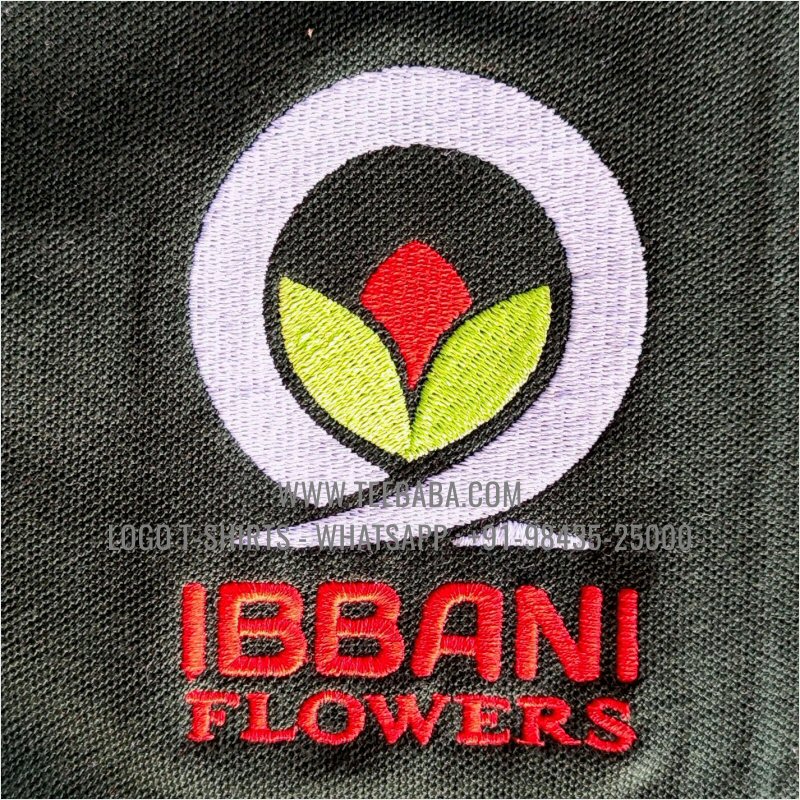 Logo Embroidery Collar Polo T-Shirt - 100% Cotton - 280 GSM Thick Pique 2 Ply Fabric - Bottle Green - Ibbani Flowers