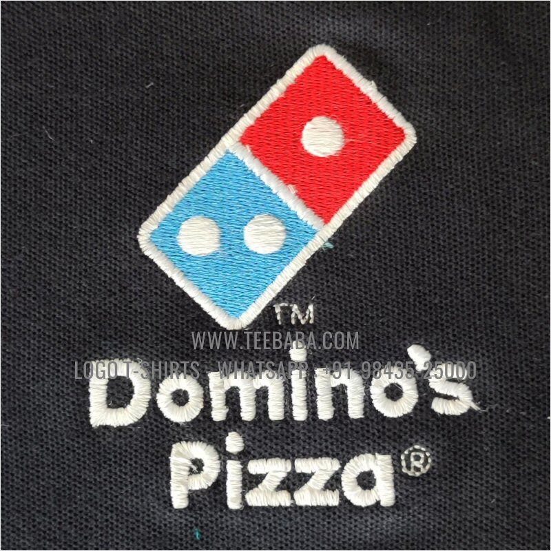 Logo Embroidery Collar Polo T-Shirt - 100% Cotton - 280 GSM Thick Pique 2 Ply Fabric - Navy - Dominos Pizza