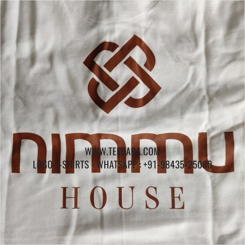 Logo Embroidery Collar Polo T-Shirt - 100% Cotton - 280 GSM Thick Pique 2 Ply Fabric - White - Nimmu House