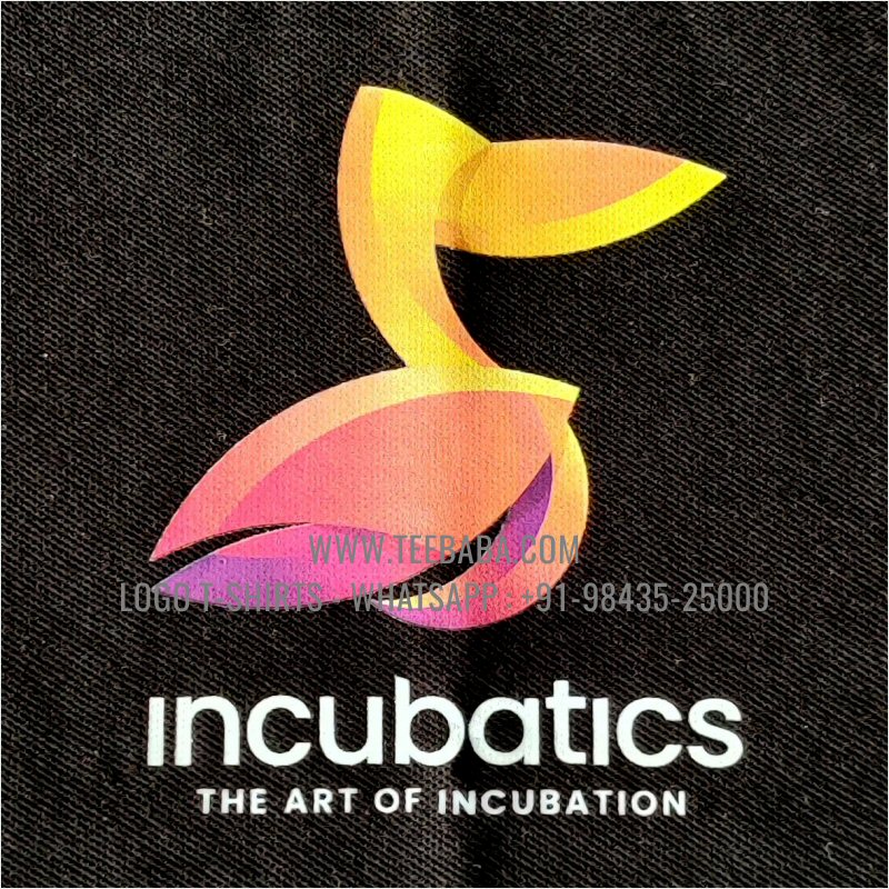Logo Printed Collar Polo T-Shirt - 100% Cotton - 240 GSM Thick Pique Airtex Fabric - Black - Incubatics