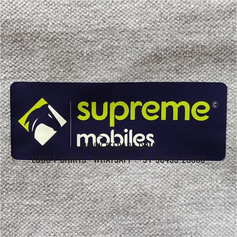 Logo Printed Collar Polo T-Shirt - 100% Cotton - 240 GSM Thick Pique Airtex Fabric - Grey Melange - Supreme Mobiles