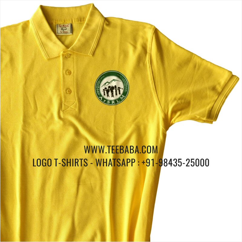Logo Printed Collar Polo T-Shirt - 100% Cotton - 240 GSM Thick Pique Airtex Fabric - Light Yellow