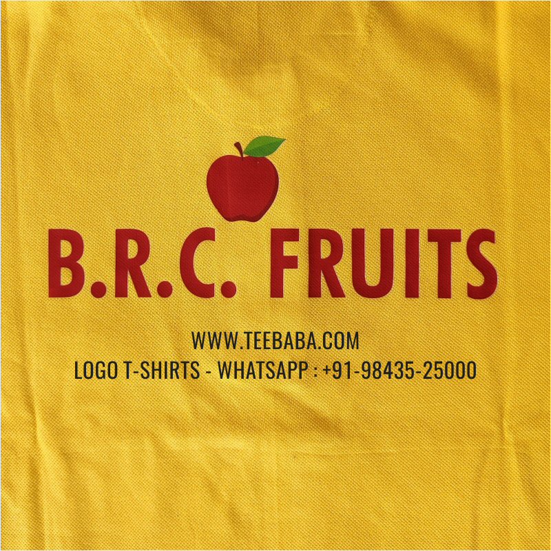 Logo Printed Collar Polo T-Shirt - 100% Cotton - 240 GSM Thick Pique Airtex Fabric - New Yellow - BRC Fruits