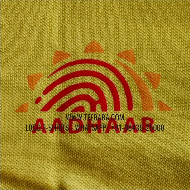 Logo Printed Collar Polo T-Shirt - 100% Cotton - 240 GSM Thick Pique Airtex Fabric - Yellow - India Post